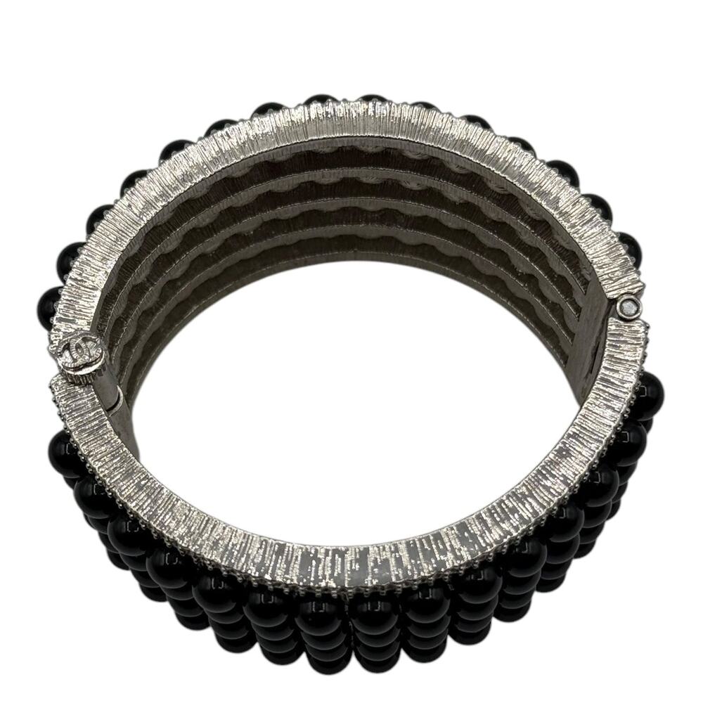 Chanel Multi Strand Bead and Crystal Silver Cuff - Picture 5 of 12